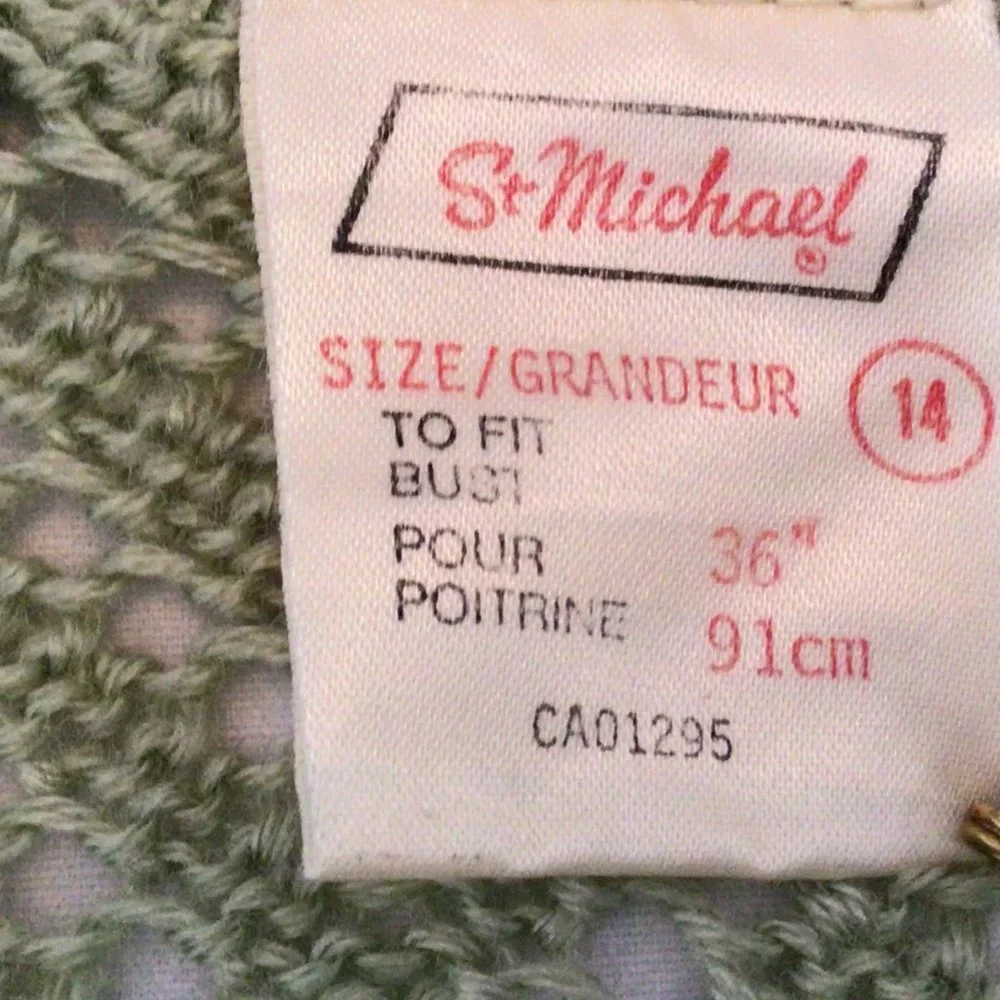 St Michael - Green crocheted look cardigan sweater - Picture 8 of 10